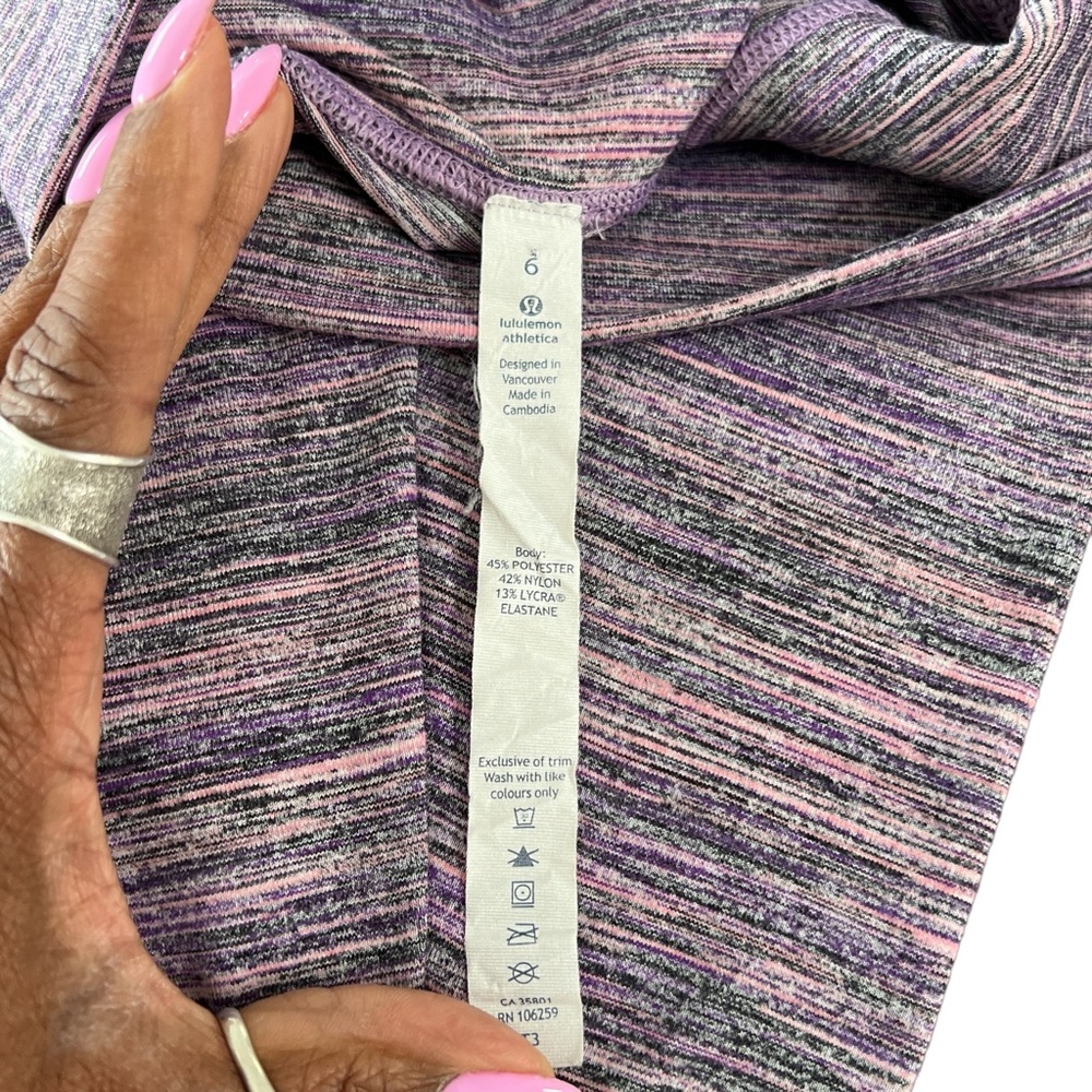 LULULEMON High Times Pant Space Dye Camo Tender Violet Black Grape 7/8 Length - Picture 11 of 12
